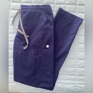 Figs Blue Cargo Pants with Drawstring Waist